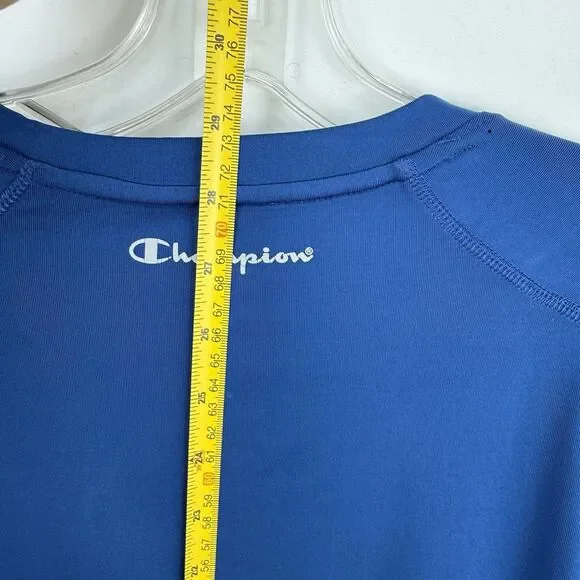Mens Champion Double Dry Size XL Athletic Navy Blue Shirt Long Sleeves - Picture 15 of 16
